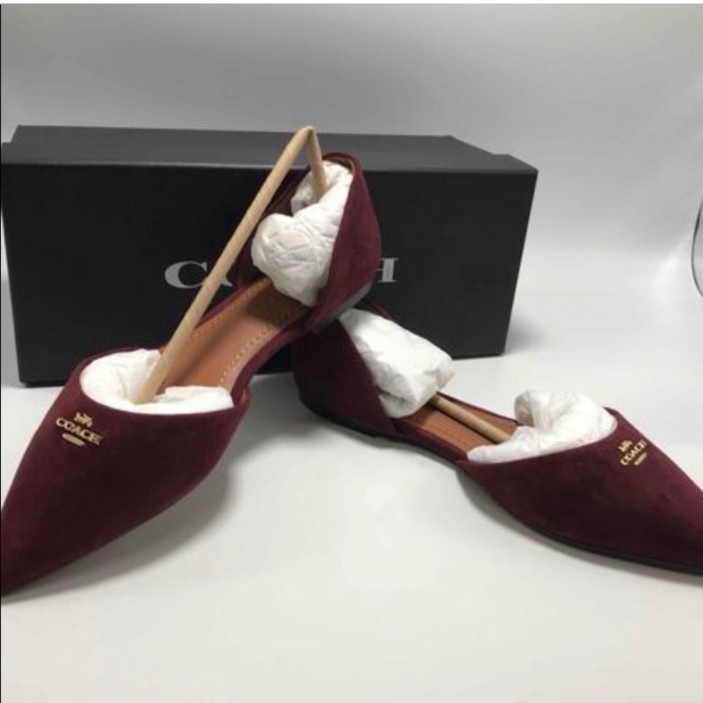 Coach Pointed Toe wine flats size 7 - Picture 4 of 15